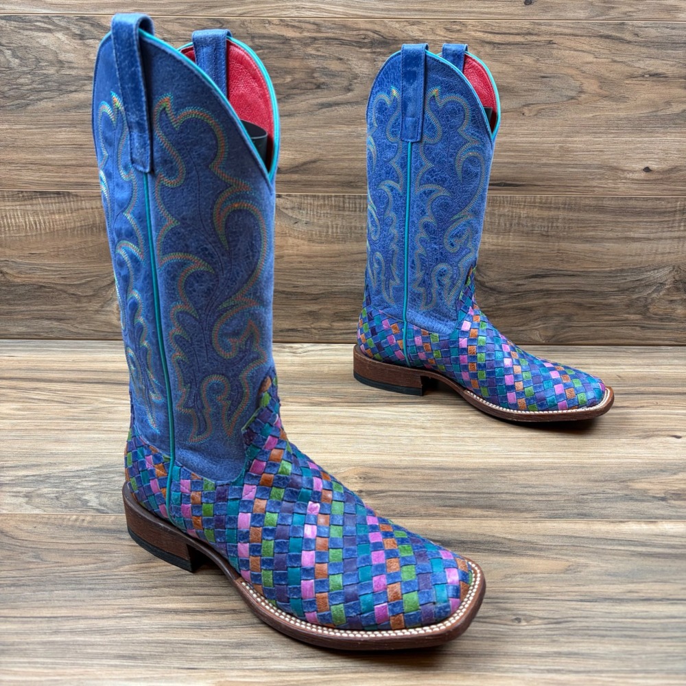 Macie Bean Queen Awesome Womens 8.5 Tutti Fruitti Woven Square Toe Western Boots